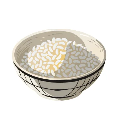 Illustration of rice, white, cooked