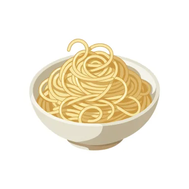 Illustration of pasta, cooked